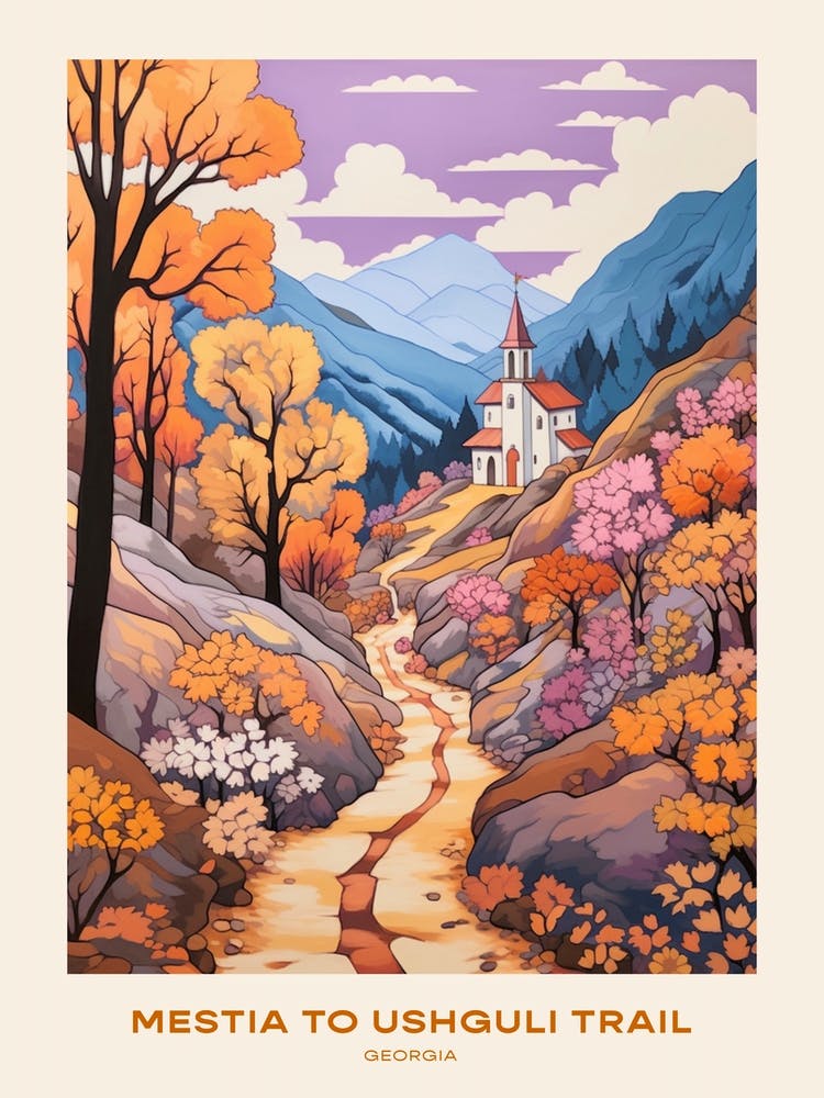Mestia To Ushguli Trail Gerogia 2 Hike Poster