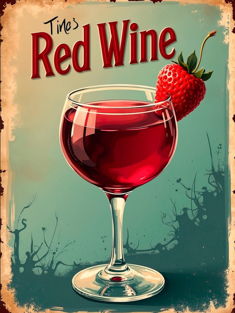 Red Wine Vintage Poster