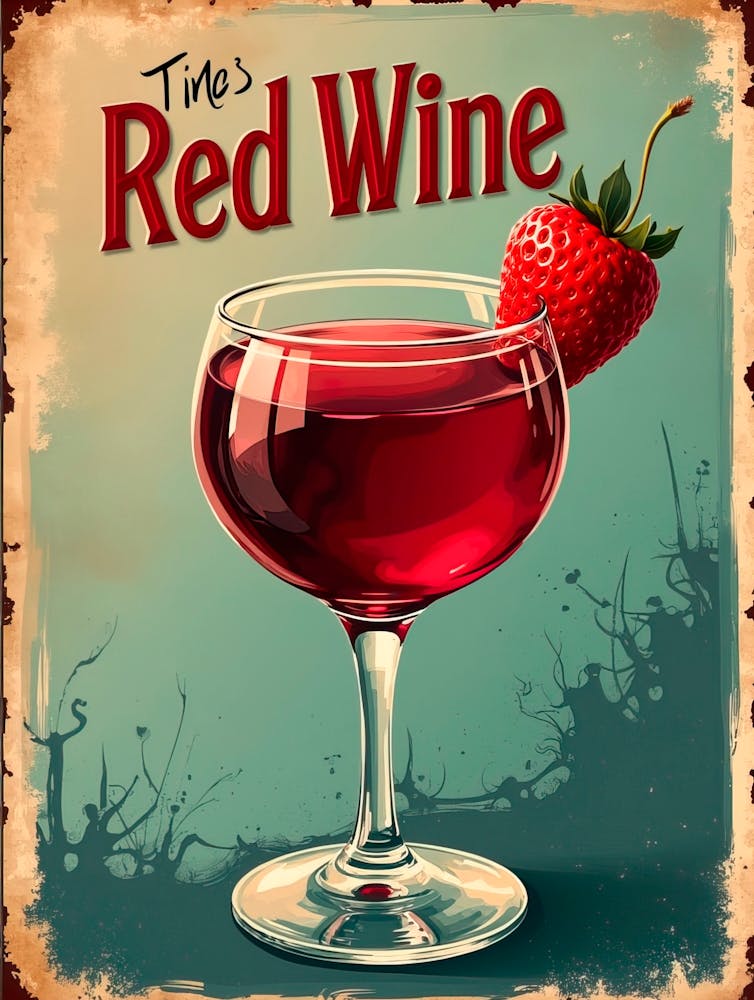 Red Wine Vintage Poster
