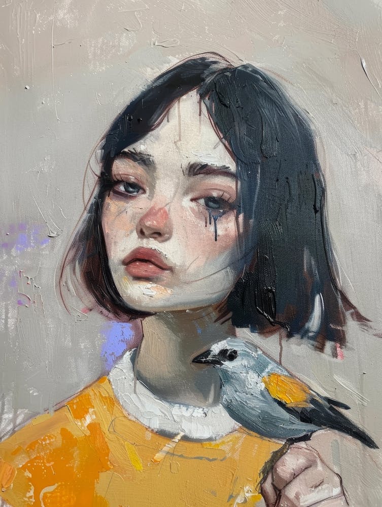 Girl With A Bird 3