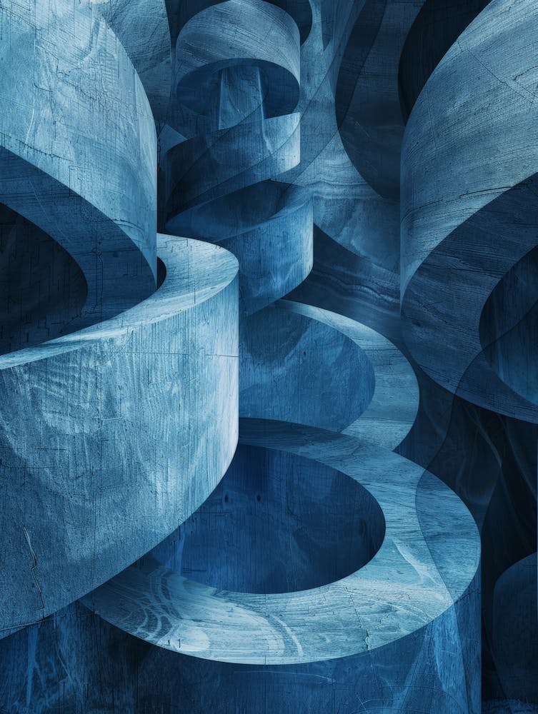 Abstract Blue Spirals