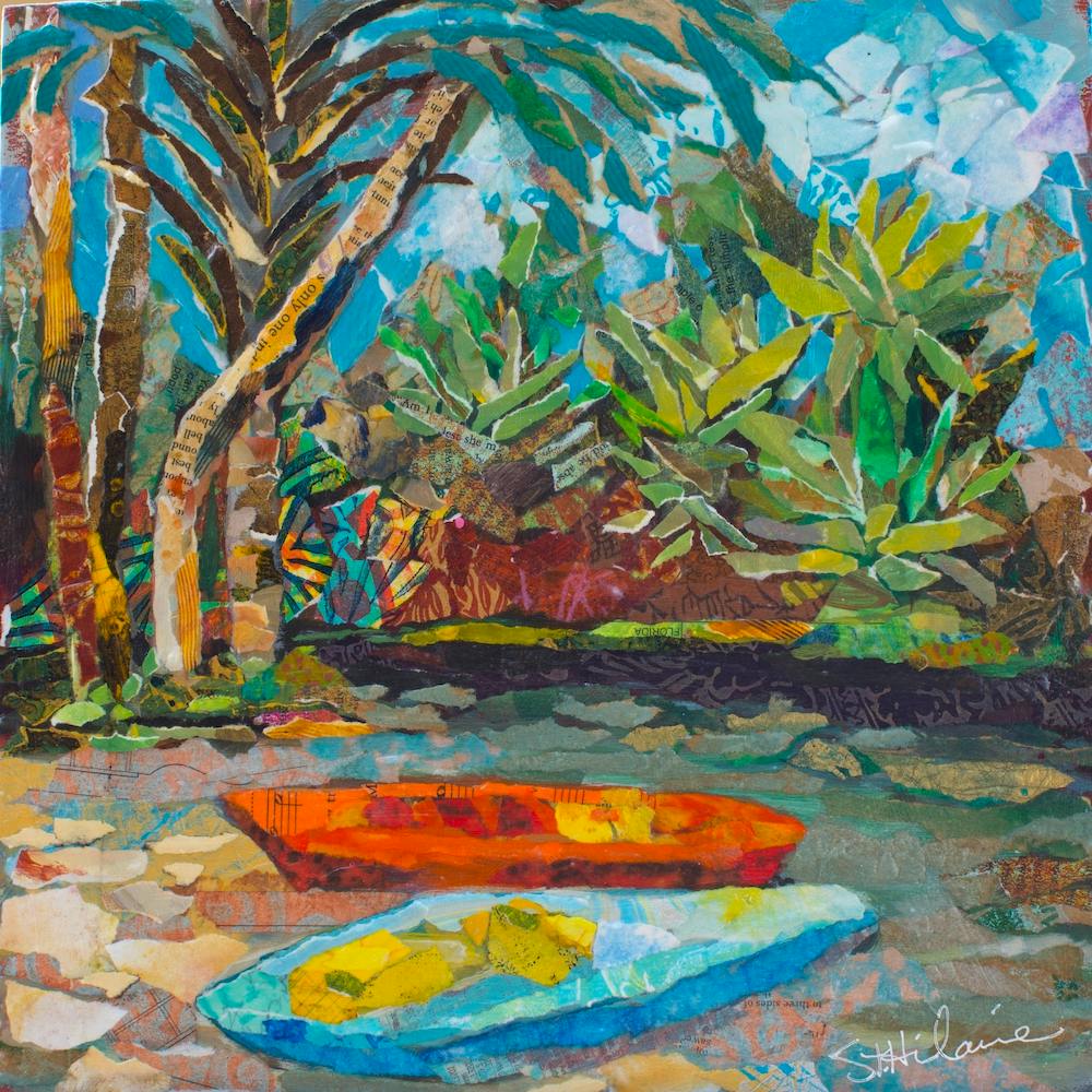 Colorful Nature On Canoa Up The River Square