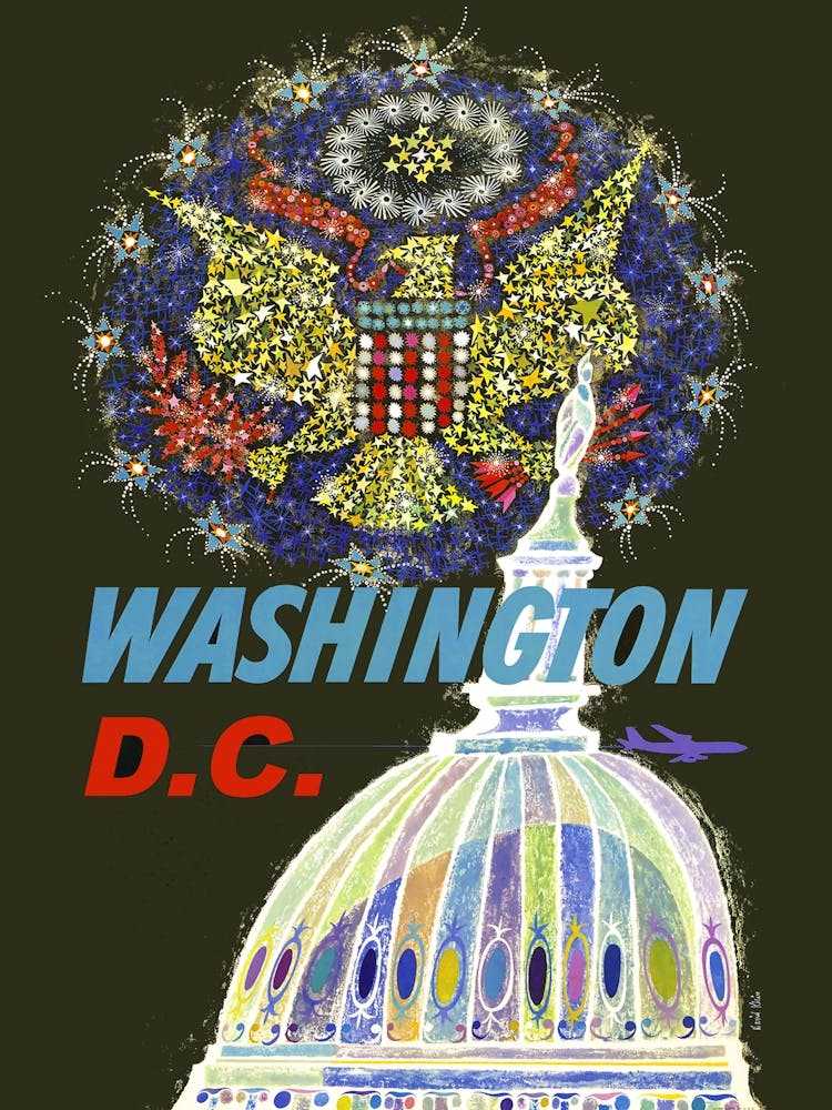 Washington DC, USA Vintage Travel Poster