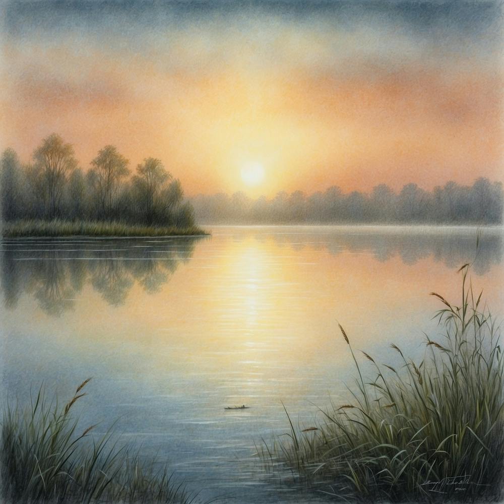 Sonnenaufgang über dem See