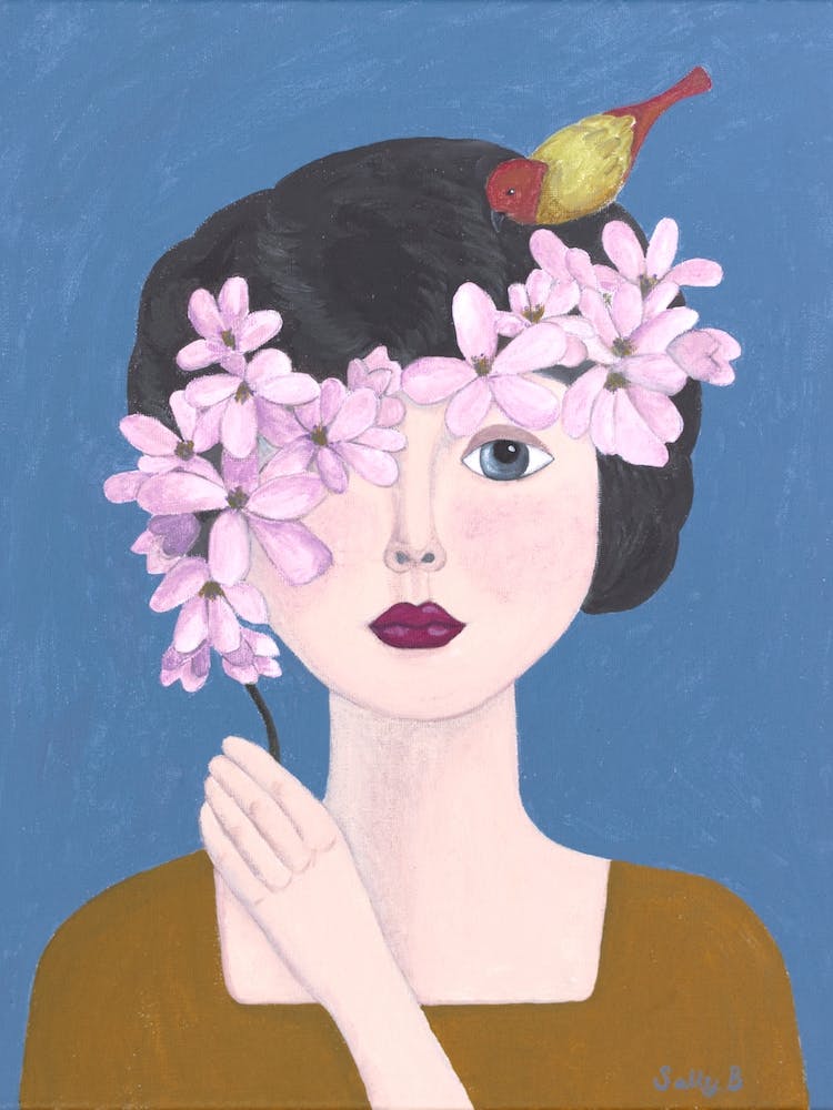 2 Woman Holding Flowers