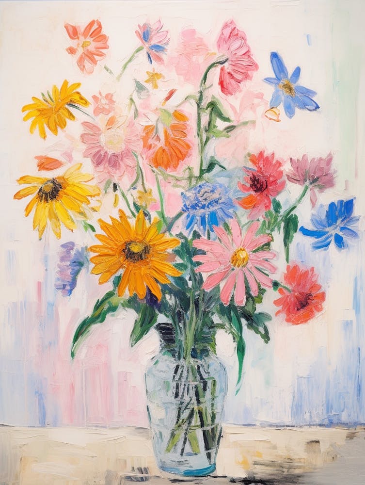 Flower Painting Fauvist Style Gaillardia 3