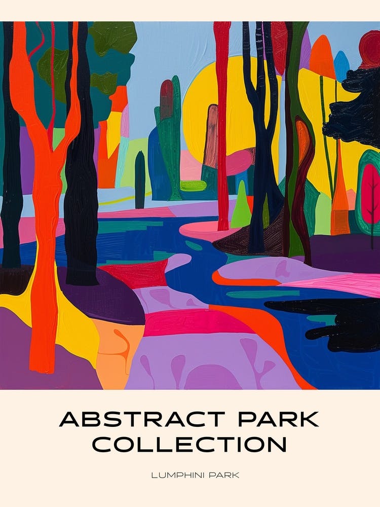 Abstract Park Collection Poster Lumphini Park Bangkok Thailand 2