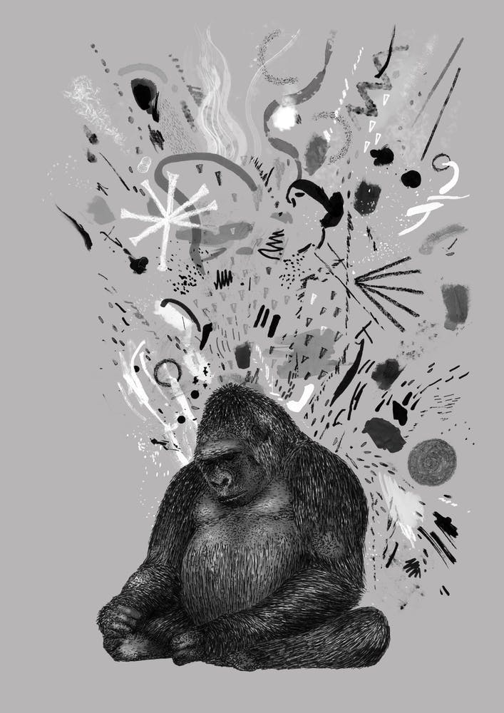 Launischer Gorilla