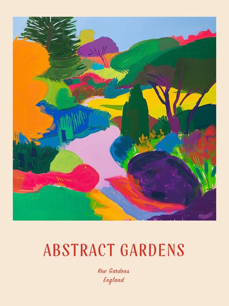 Colourful Gardens Kew Gardens United Kingdom 3 Red Poster