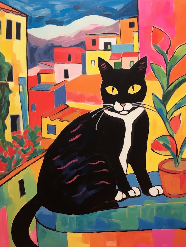 Painting Of A Cat In Cartagena Spain 2
