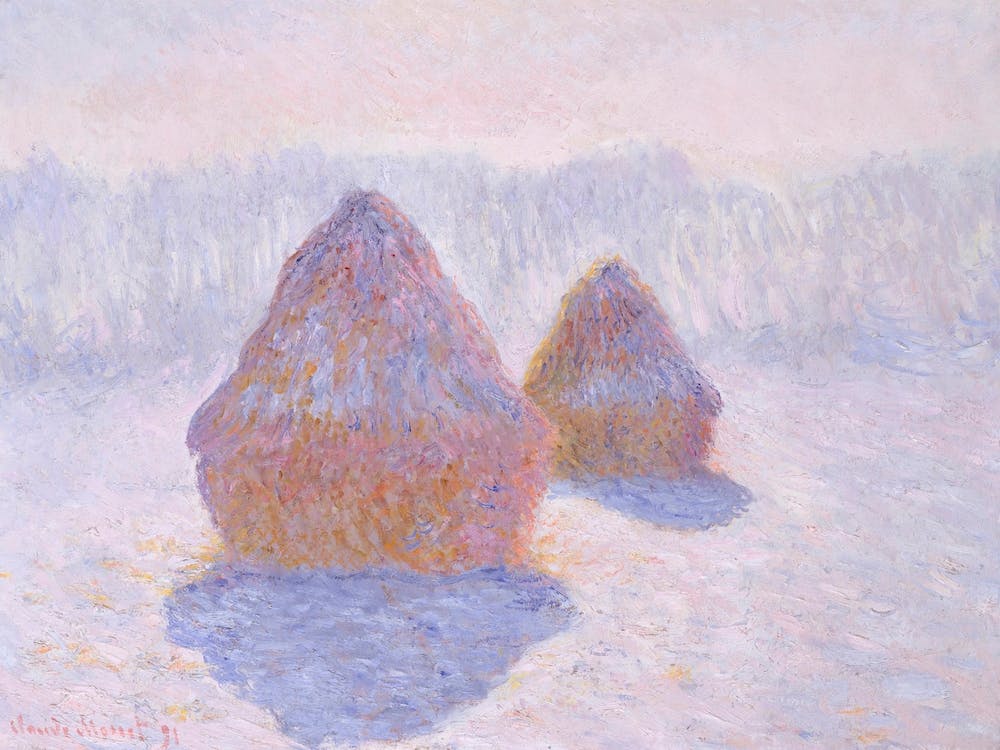 Haystacks (Effect Of Snow And Sun), (1891), Claude Monet