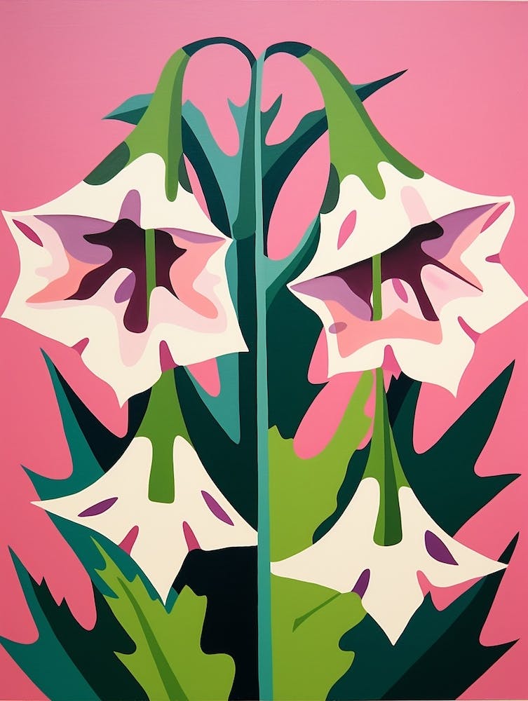 Cut Out Style Flower Art Canterbury Bells 2