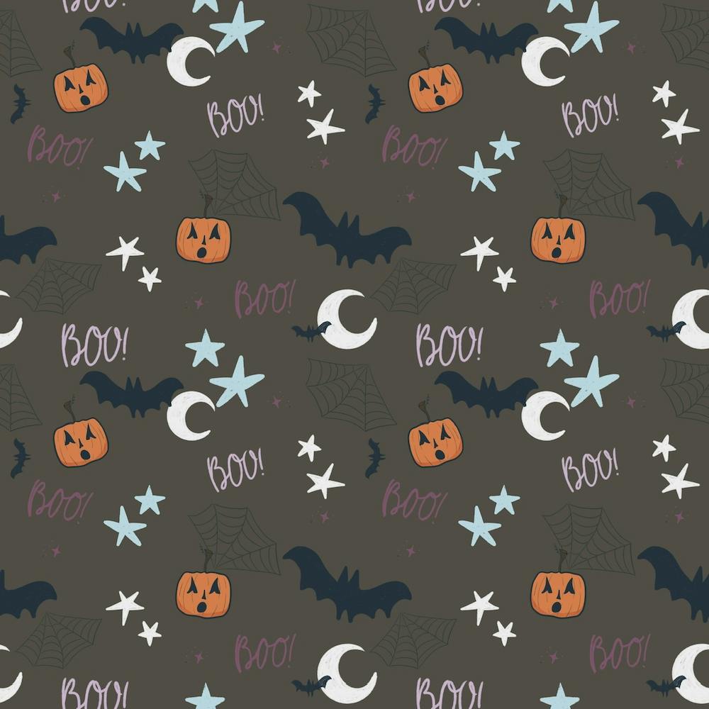 Halloween Pattern Charcoal