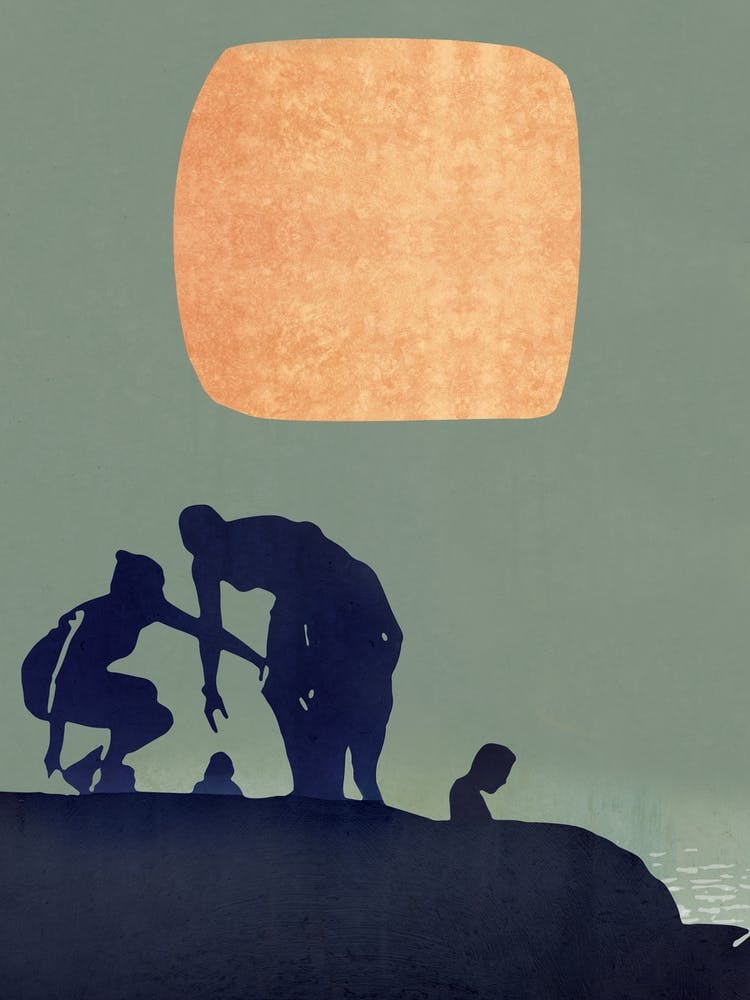 Coastal Minimal People Bathing