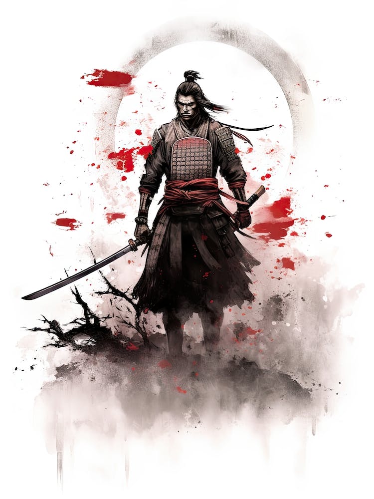 Samurai Sumi E Illustration 7