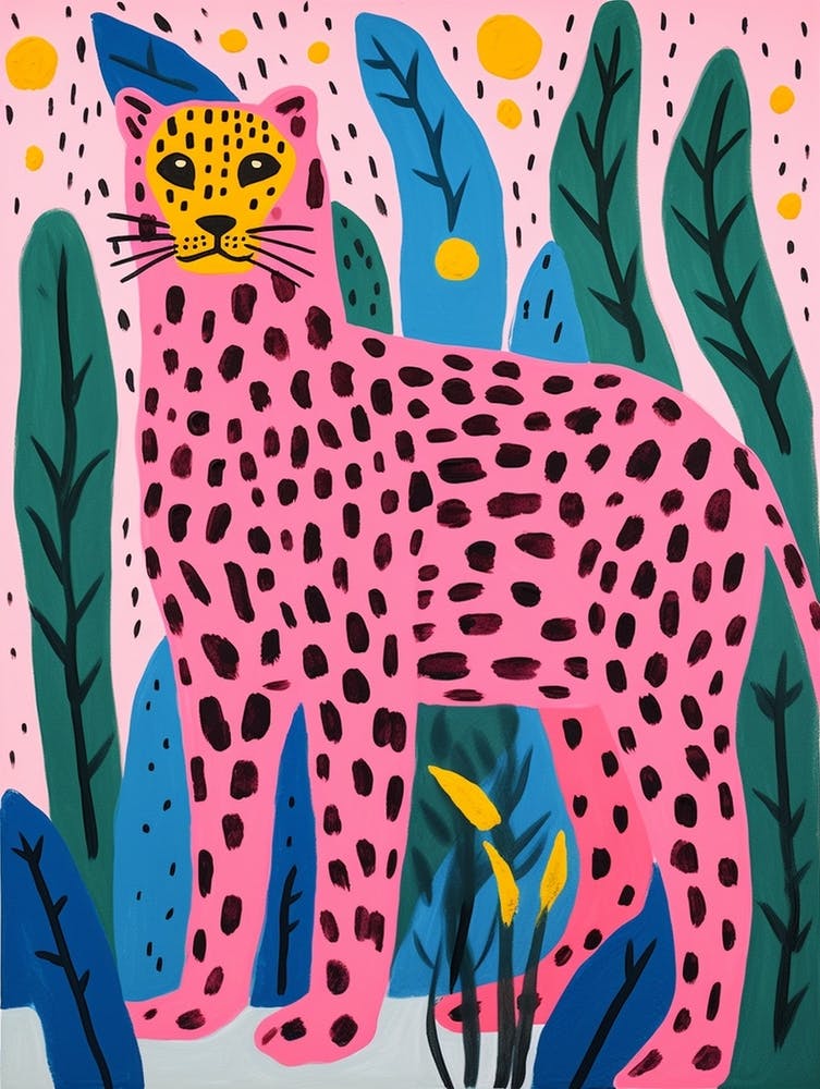 Guépard à Pois Roses 7