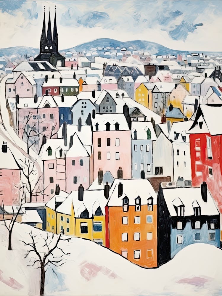 Winter Snow Edinburgh   Scotland Snow Illustration 2