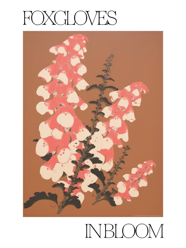 Foxgloves In Bloom Flowers Bold Illustration 3