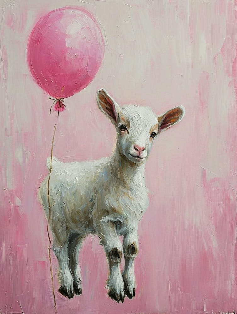 Cute Goat 1 With Balloon
