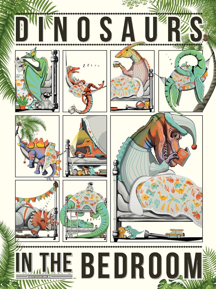Dinosaurs In Bed
