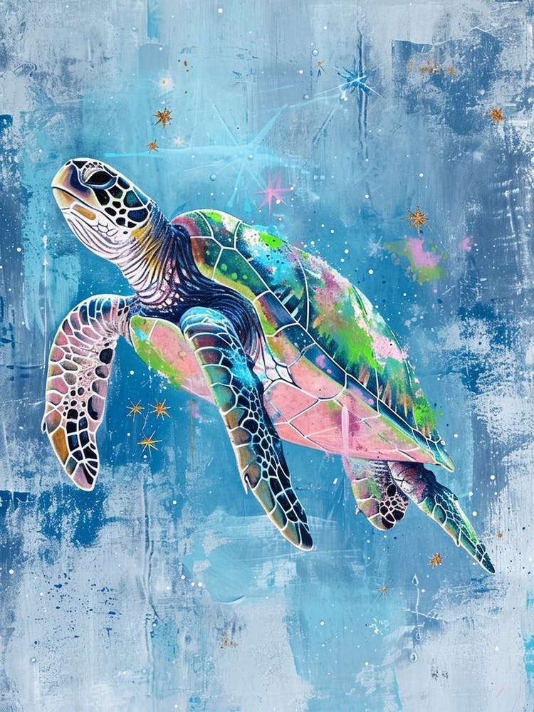 Sea Turtle Deep In The Ocean 3