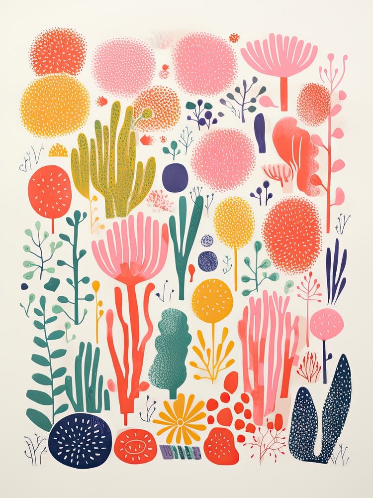 Humboldt Botanical Gardens Abstract Riso Style 3