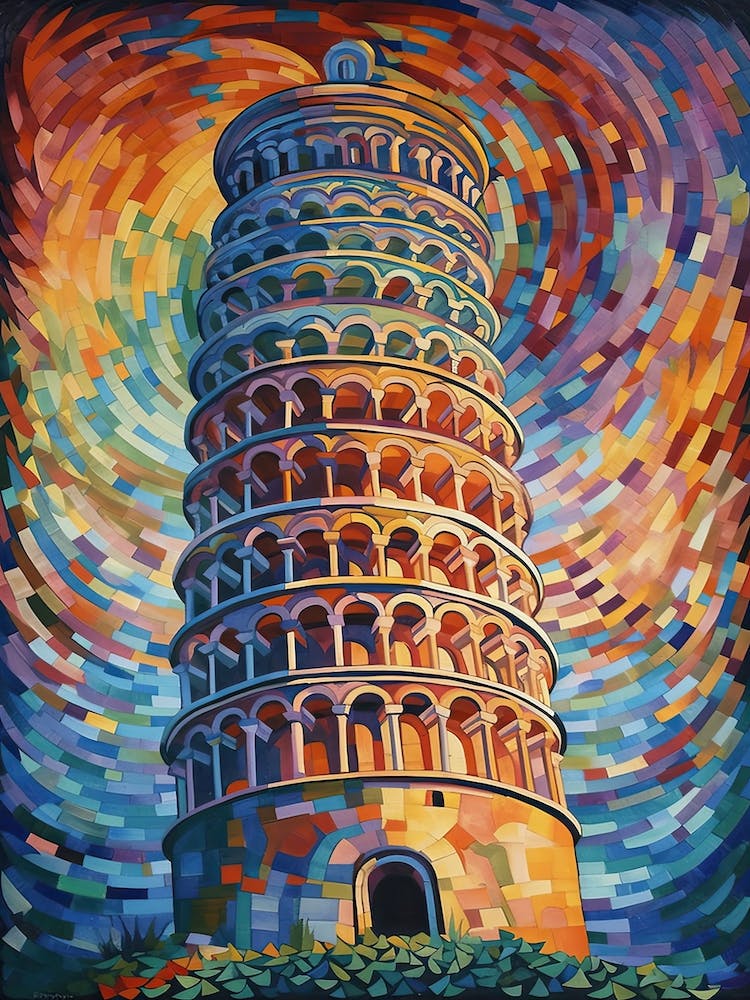 Tower Of Pisa Paul Signac Style 4