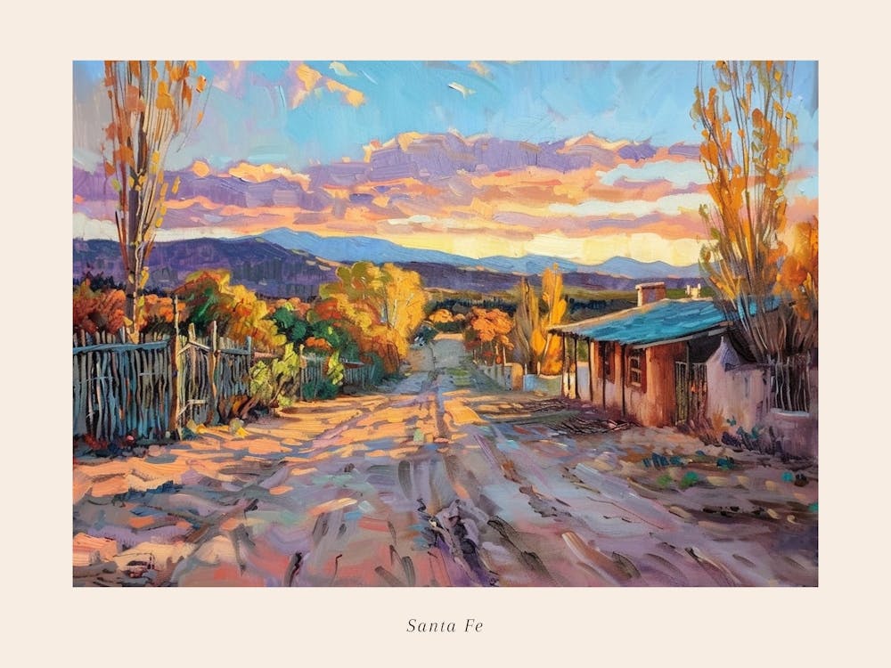 Western Sunset Landscapes Santa Fe New Mexico 1 Poster