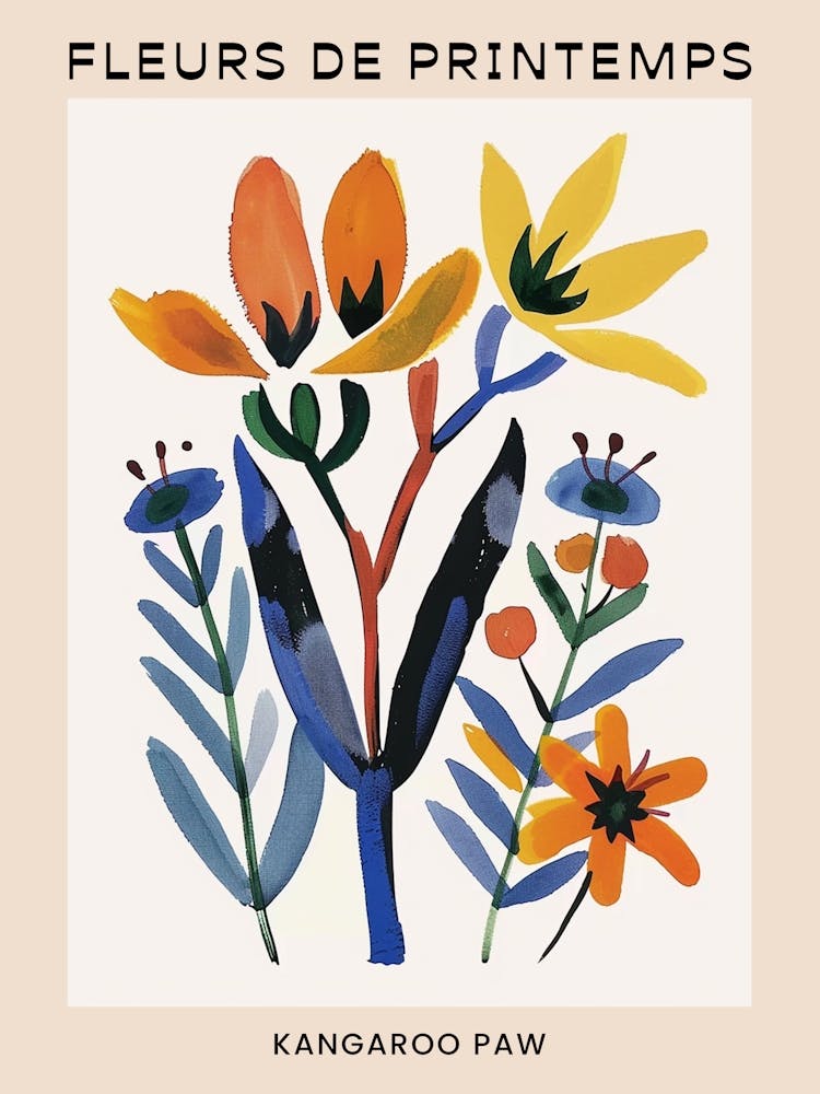 Spring Floral French Poster  Kangaroo Paw 1