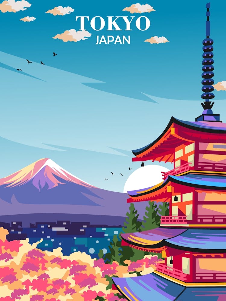 Travel Poster Tokyo Japan