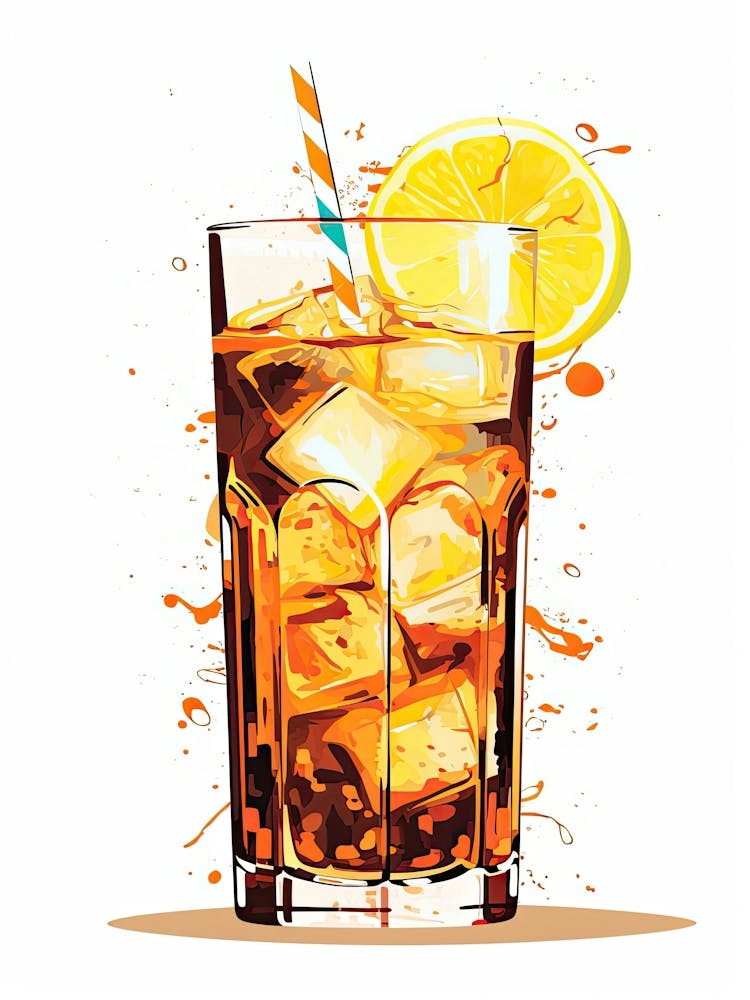 Illustration Long Island Iced Tea Floral Infusion Cocktail 1