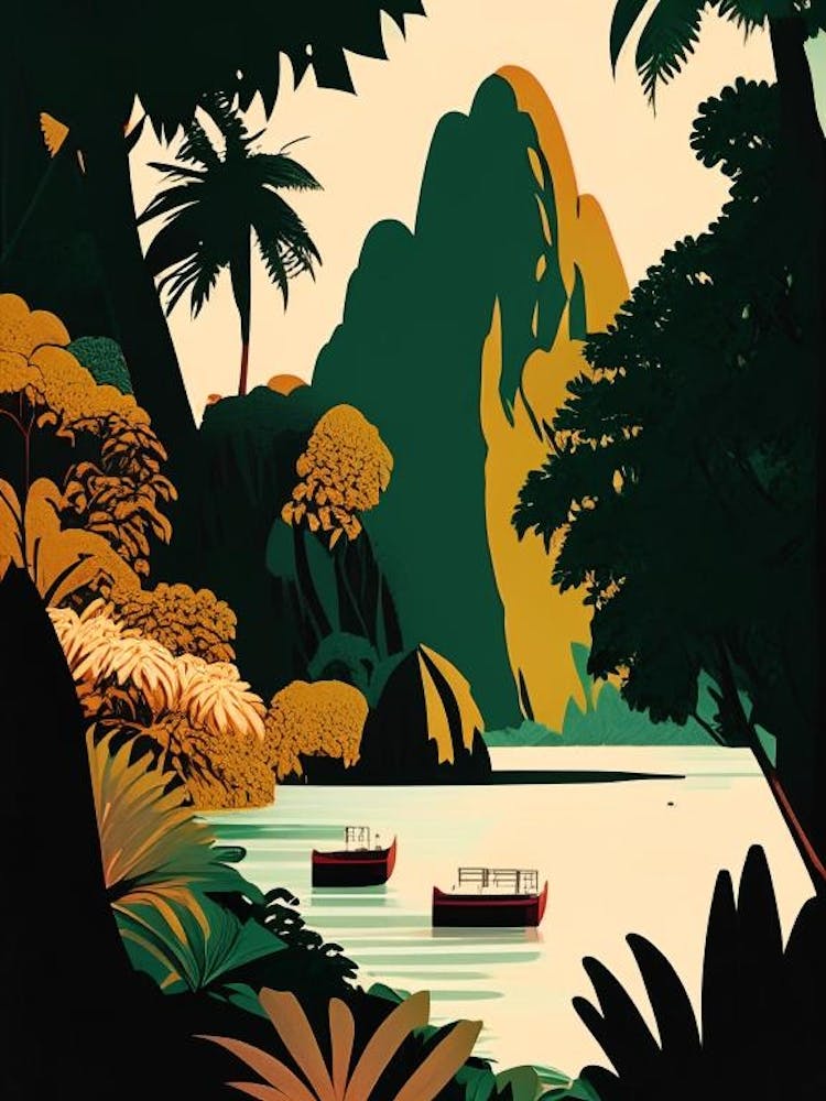 Ao Phang Nga National Park Thailand Retro