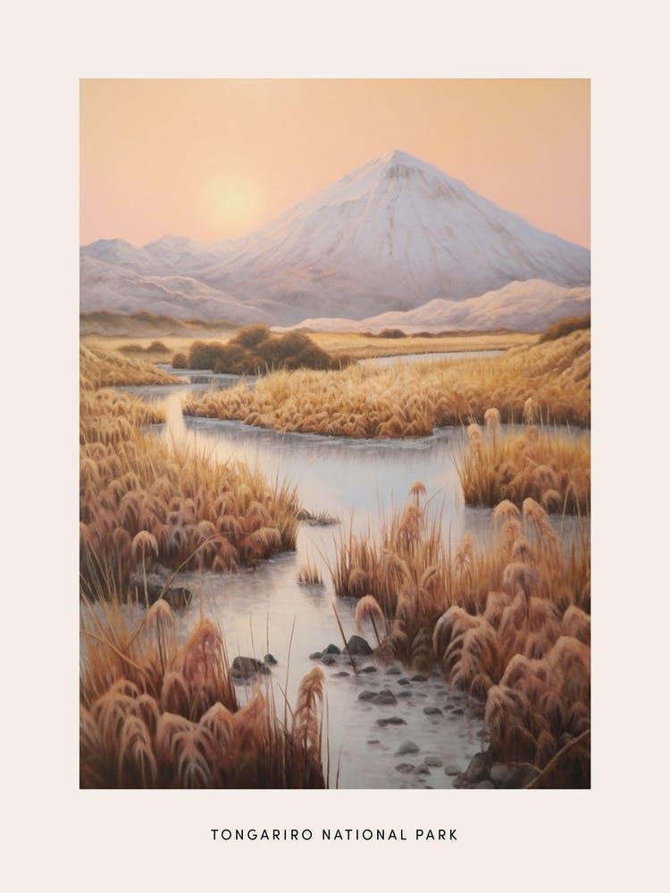 Dreamy Winter National Park Poster  Tongariro National Park New Zealand 4