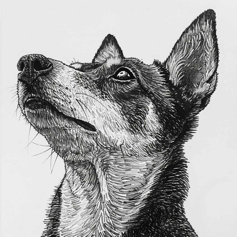 Canaan Dog Line Sketch 3