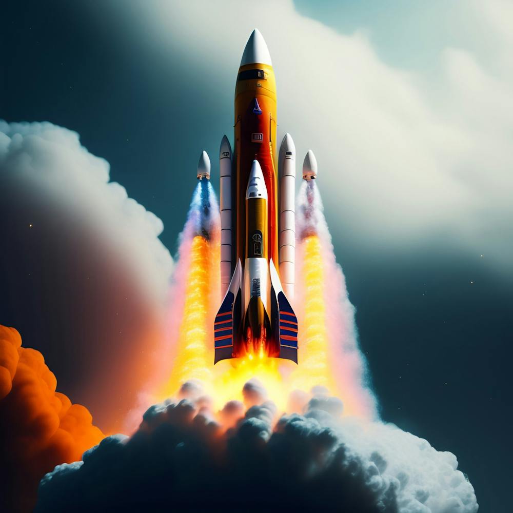 Picture Rocket With Words Space Side