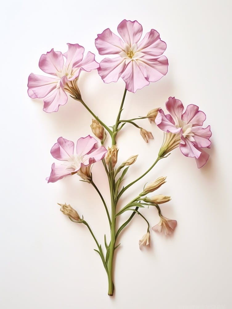 Pressed Flower Botanical Art Phlox
