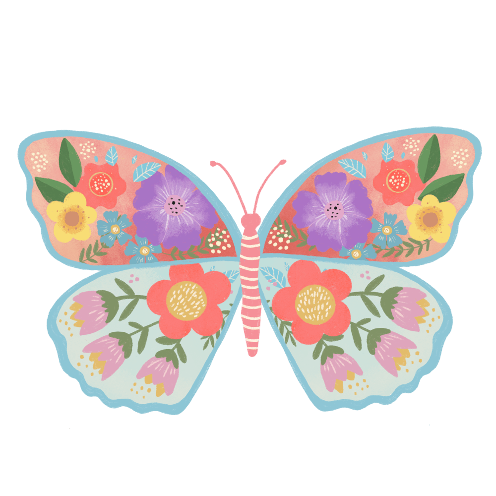 Butterfly With Flowers