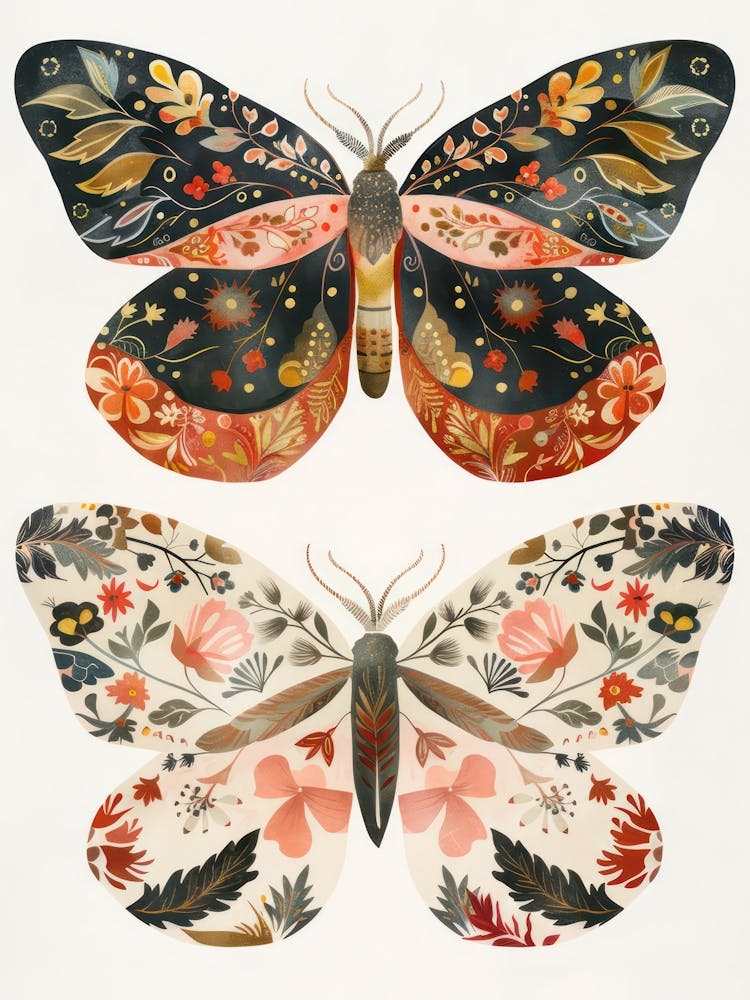 Luminous Butterflies William Morris Style 1