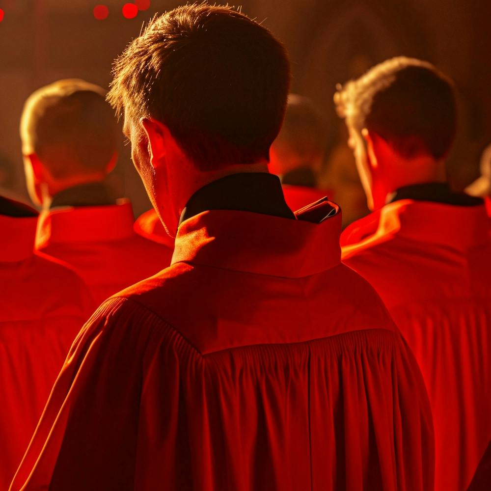 Group Of Men In Red Robes