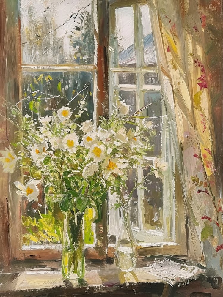 Calla Lily Flowers On A Cottage Window 3