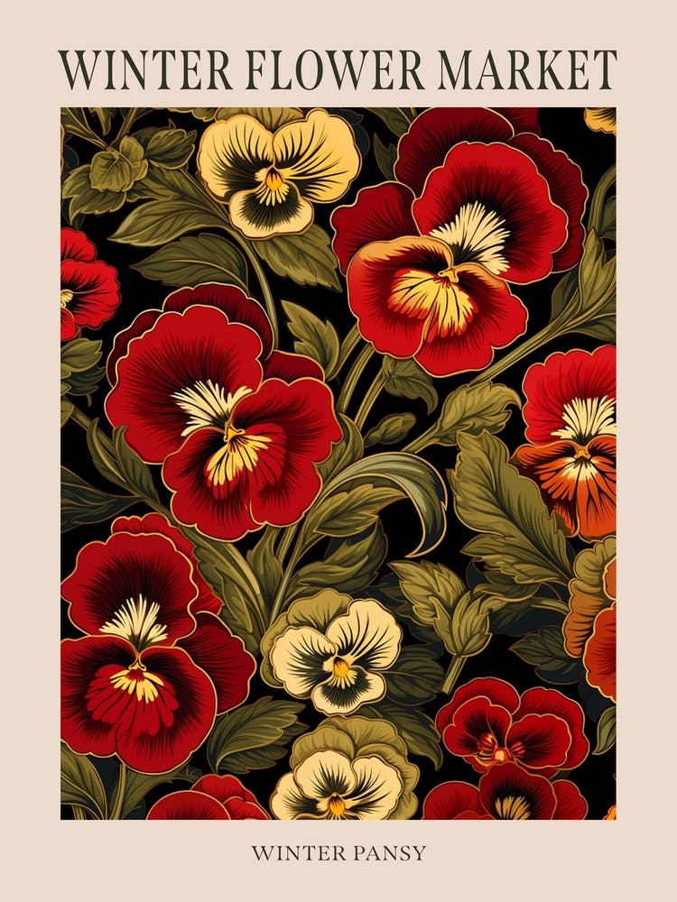 Winter Pansy 2 Winter Flower Market Poster