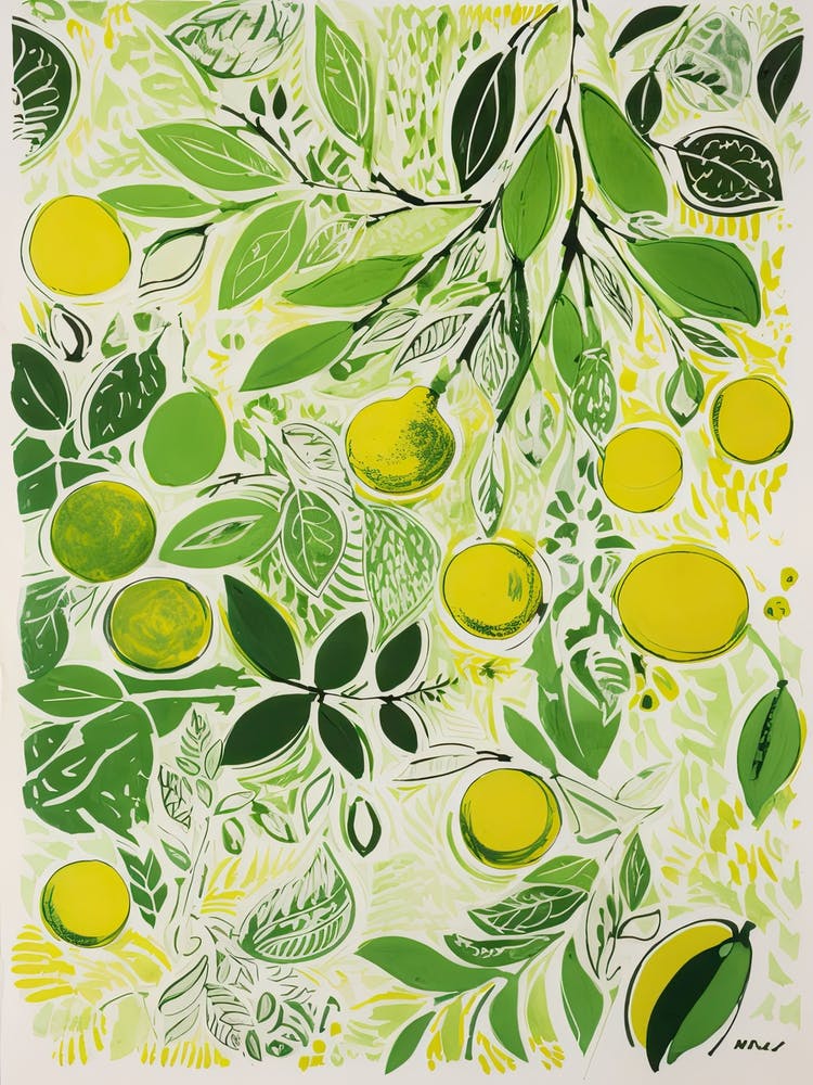 Lime Fruit Drawing 7