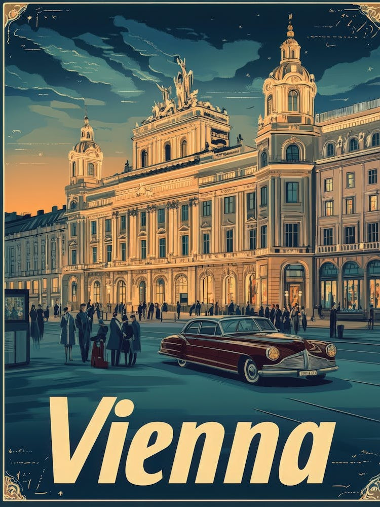 Aihrgdesign A Retro Travel Poster For Vienna 2