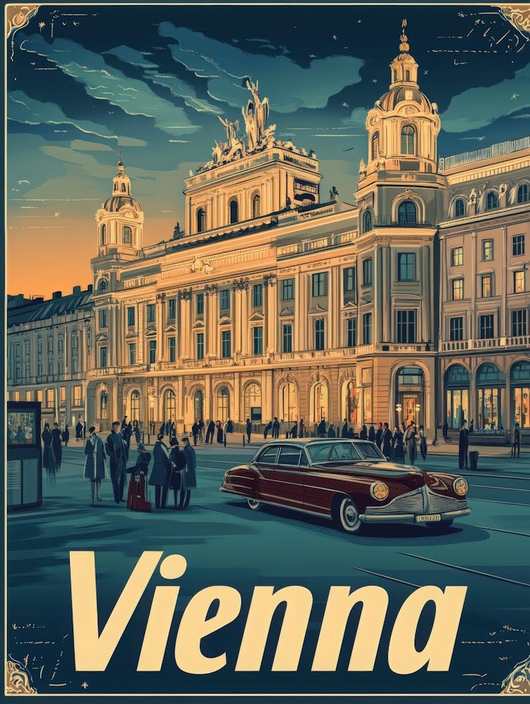 Aihrgdesign A Retro Travel Poster For Vienna 2