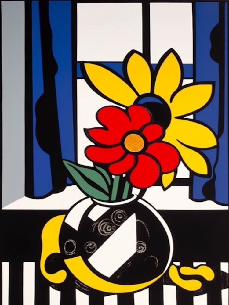 Anemone Flower Still Life  3 Pop Art Style