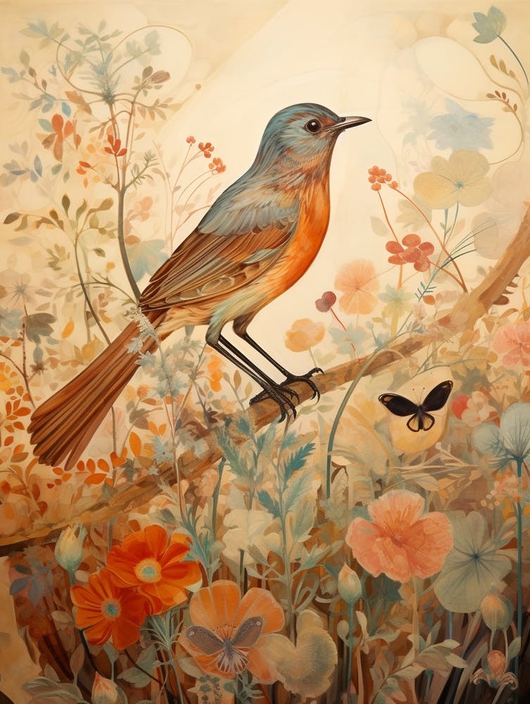 Hermit Thrush 2 Detailed Bird Painting