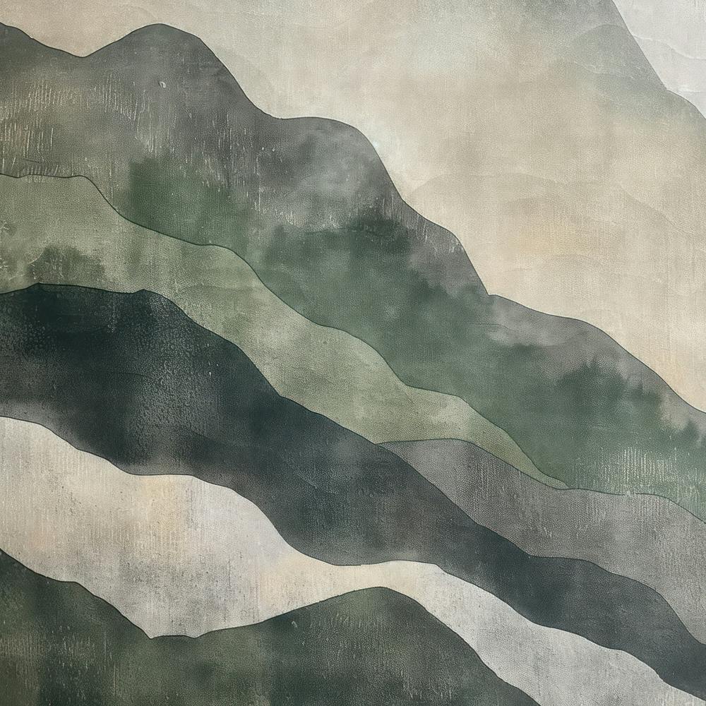 Japanese Watercolour Of Mount Daisen 4