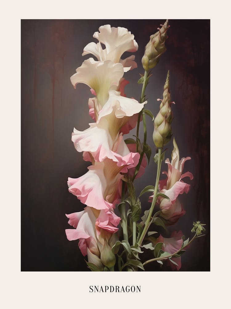 Floral Illustration Snapdragon Poster