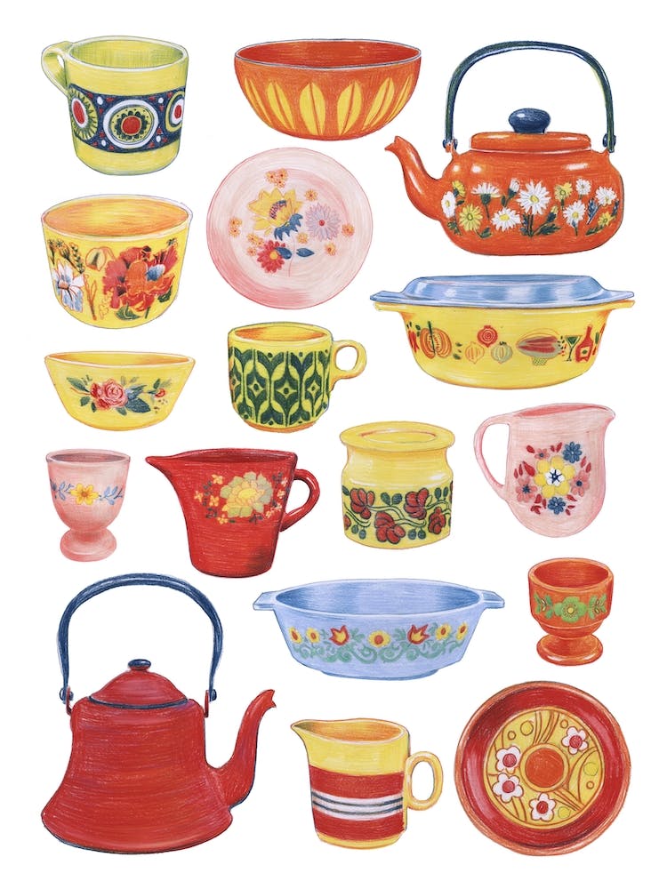 Retro Vintage Kitchen Crockery