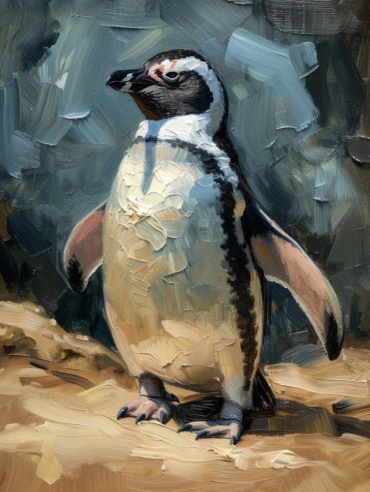 Adlie Penguin Deception Island Oil Painting 1